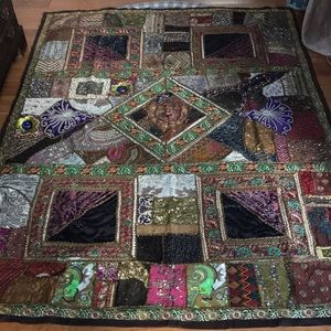India hand beaded blanket